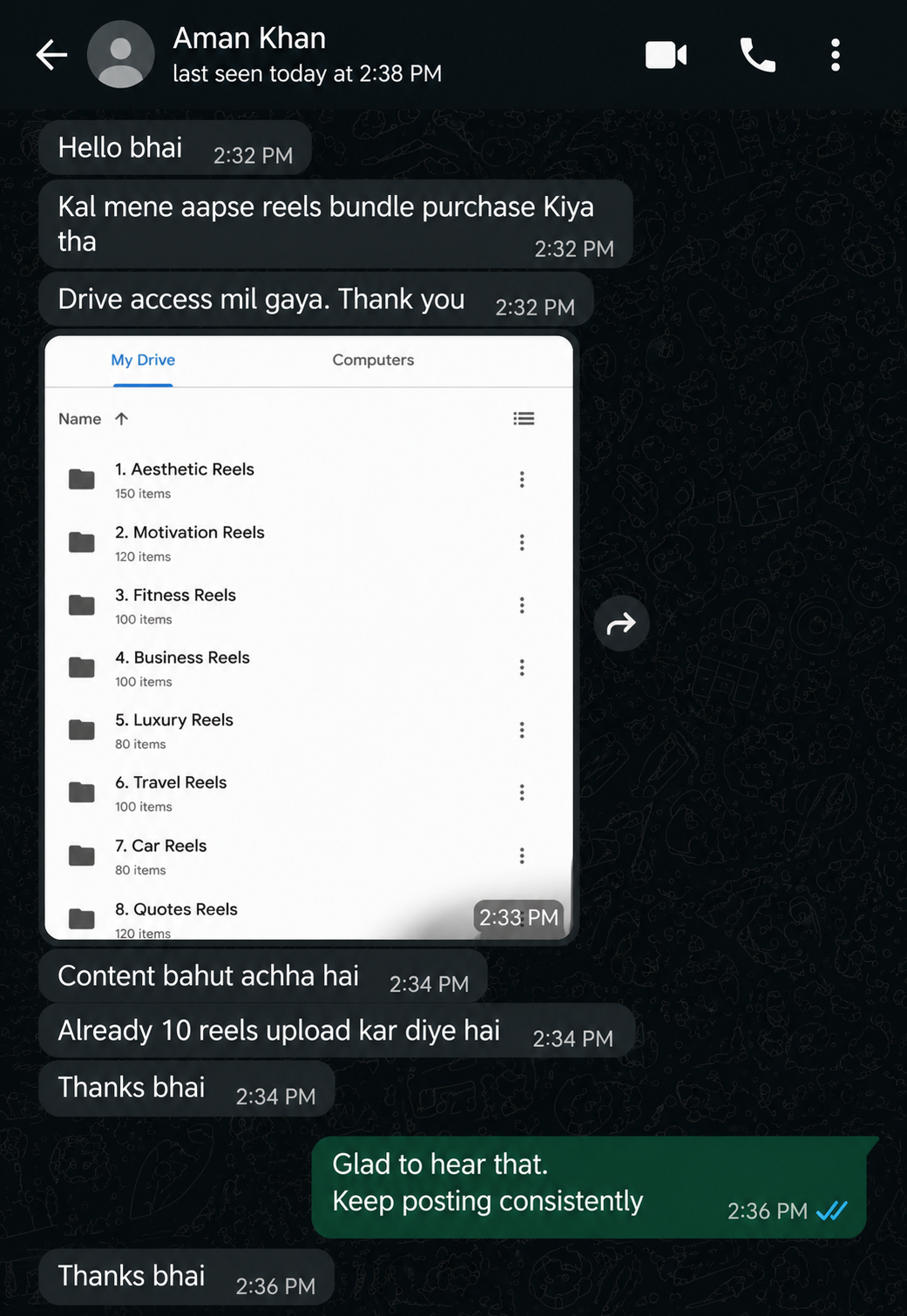 Aman Khan WhatsApp review